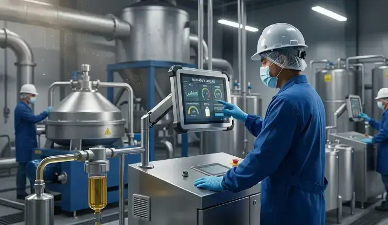 Sistema producción aceite de pescado E-Process ResulTec Ecuador